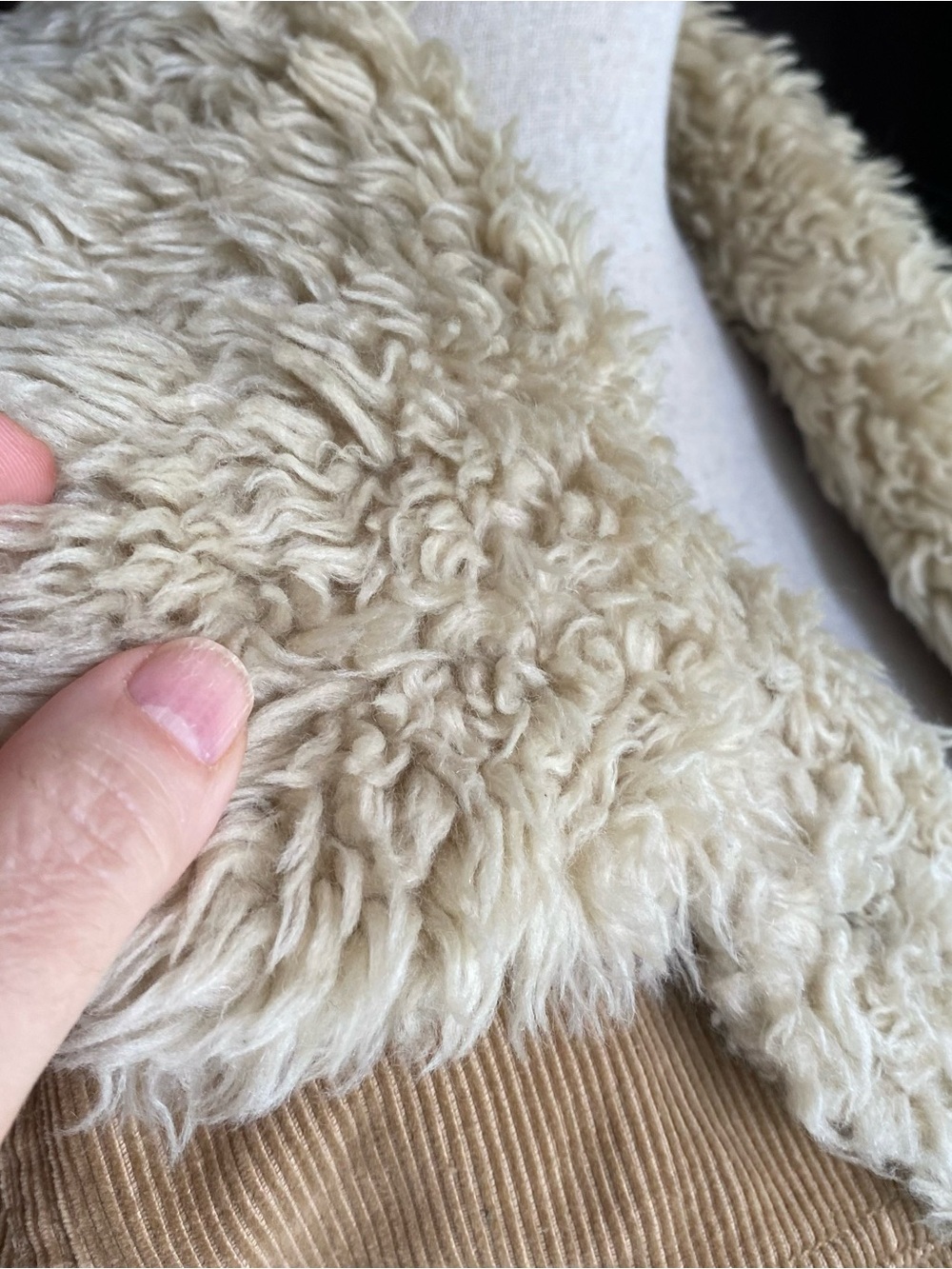 Vintage New York Classics Tan Corduroy Jacket with Cream Sherpa Lining EUC - Picture 6 of 15